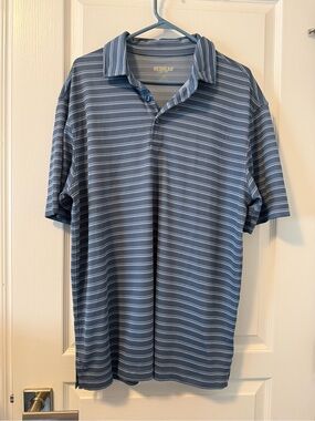 RedHead Men's Light Blue & White Horizontal Stripe Polo